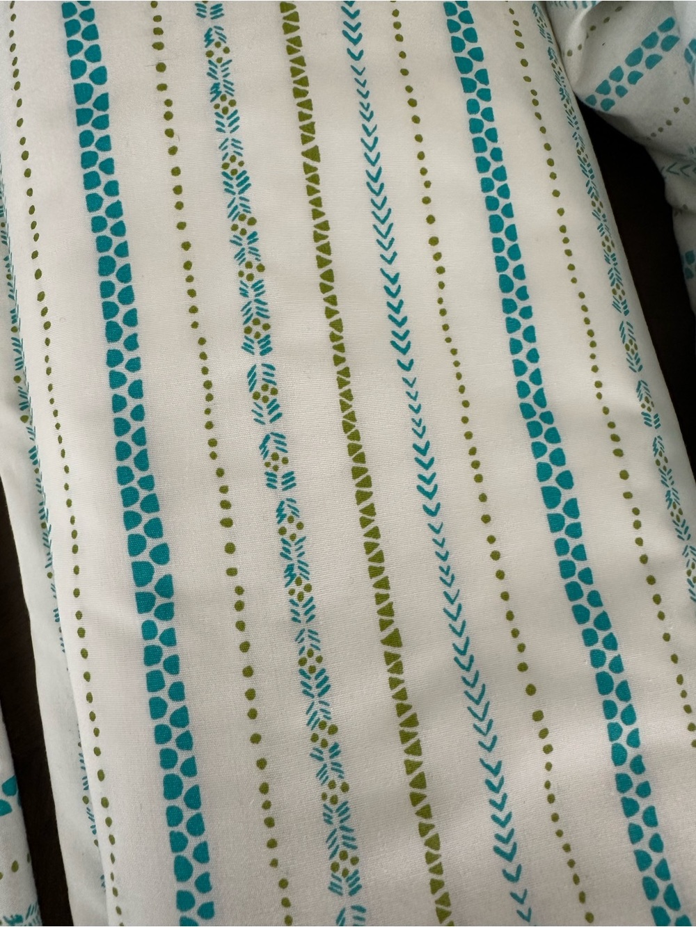 Target White Bedding with Teal & Olive Stripe Pattern